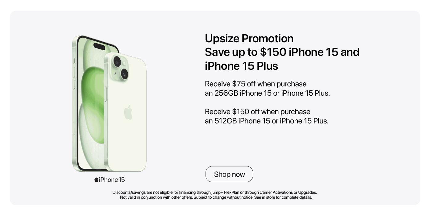Save up to $150 on iPhone 15 and 15 Plus