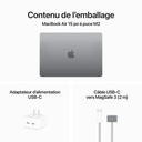 French (Canadian)  - Apple 15-inch MacBook Air: Apple M2 chip with 8-core CPU and 10-core GPU, 512GB - Space Gray