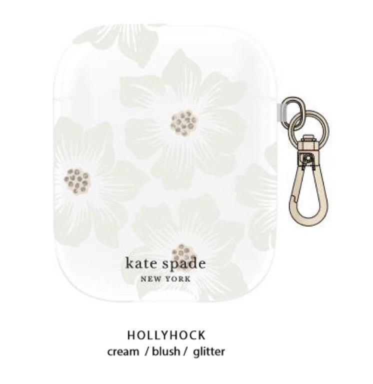 kate spade Flexible Case Hollyhock Floral Clear for Airpods