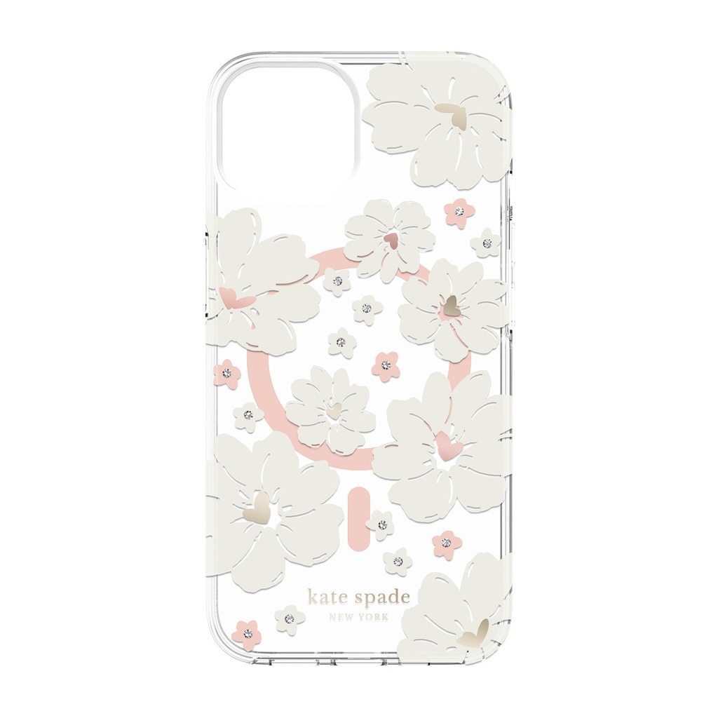 kate spade Protective Hardshell Case with MagSafe for iPhone 14 - Classic Peony Cream
