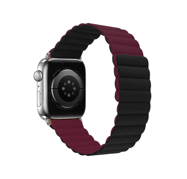 Logiix Vibrance Link Magnetic Silicone Apple Watch 38/40/41mm - Black/Burgundy