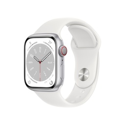 Apple Watch Series 8 Silver Aluminium Case with White Sport Band