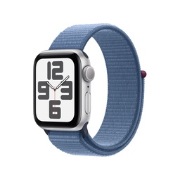 [MREF3CL/A-OB] Apple Watch SE (2nd Gen) Silver Aluminium Case with Winter Blue Sport Loop (44mm, GPS) - Open Box
